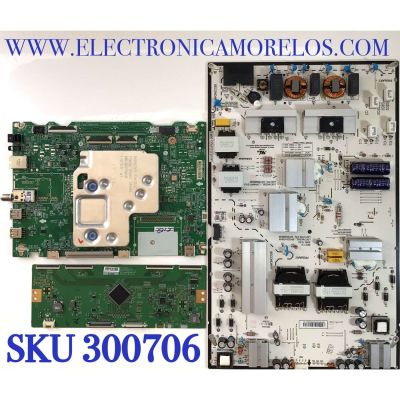 KIT DE TARJETAS PARA TV LG / MAIN EBT66699001 / EAX69462005(1.0) / FUENTE EAY65895552 / LGP86NT-21U1 / 3PCR02852B / T-CON 6871L-6102D / 6870C-0834B / PANEL NC860TQF-AAKH1 / MODELO 86UP8770PUA / 86UP8770PUA.BUSYLKR
